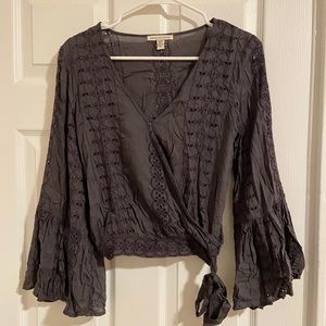 american eagle | mocha bell sleeve top